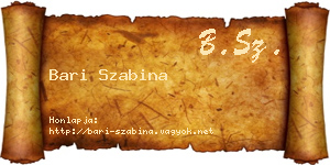 Bari Szabina névjegykártya
