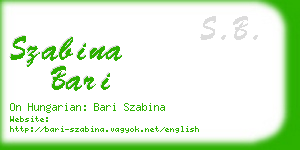 szabina bari business card